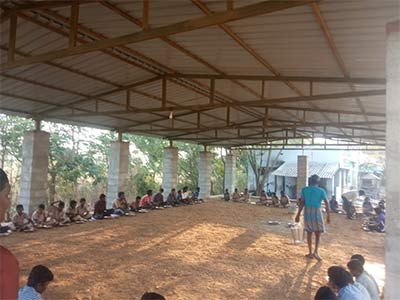 The Brian Dining Hall - the roof goes on