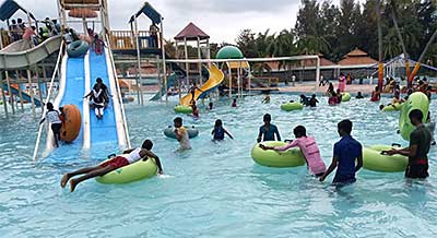 Children from SDET enjoying a visit to the Athisayam water park, which was made possible by a generous donation from Mrs. Irene Roddam