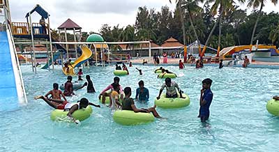 Children from SDET enjoying a visit to the Athisayam water park, which was made possible by a generous donation from Mrs. Irene Roddam