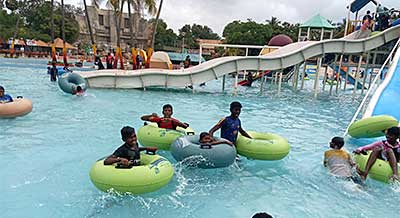 Children from SDET enjoying a visit to the Athisayam water park, which was made possible by a generous donation from Mrs. Irene Roddam